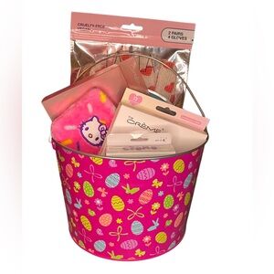 The Crème Shop Easter basket tin gift set w/Hello Kitty Headband 5 piece set NIP